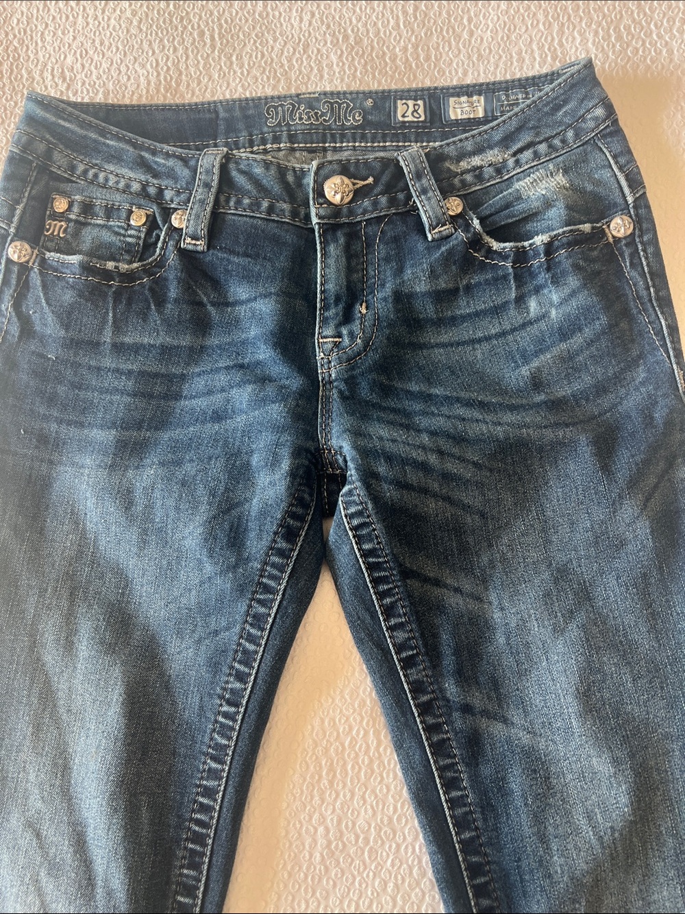 Miss Me Women's Bootcut Dark Blue Washed Jeans